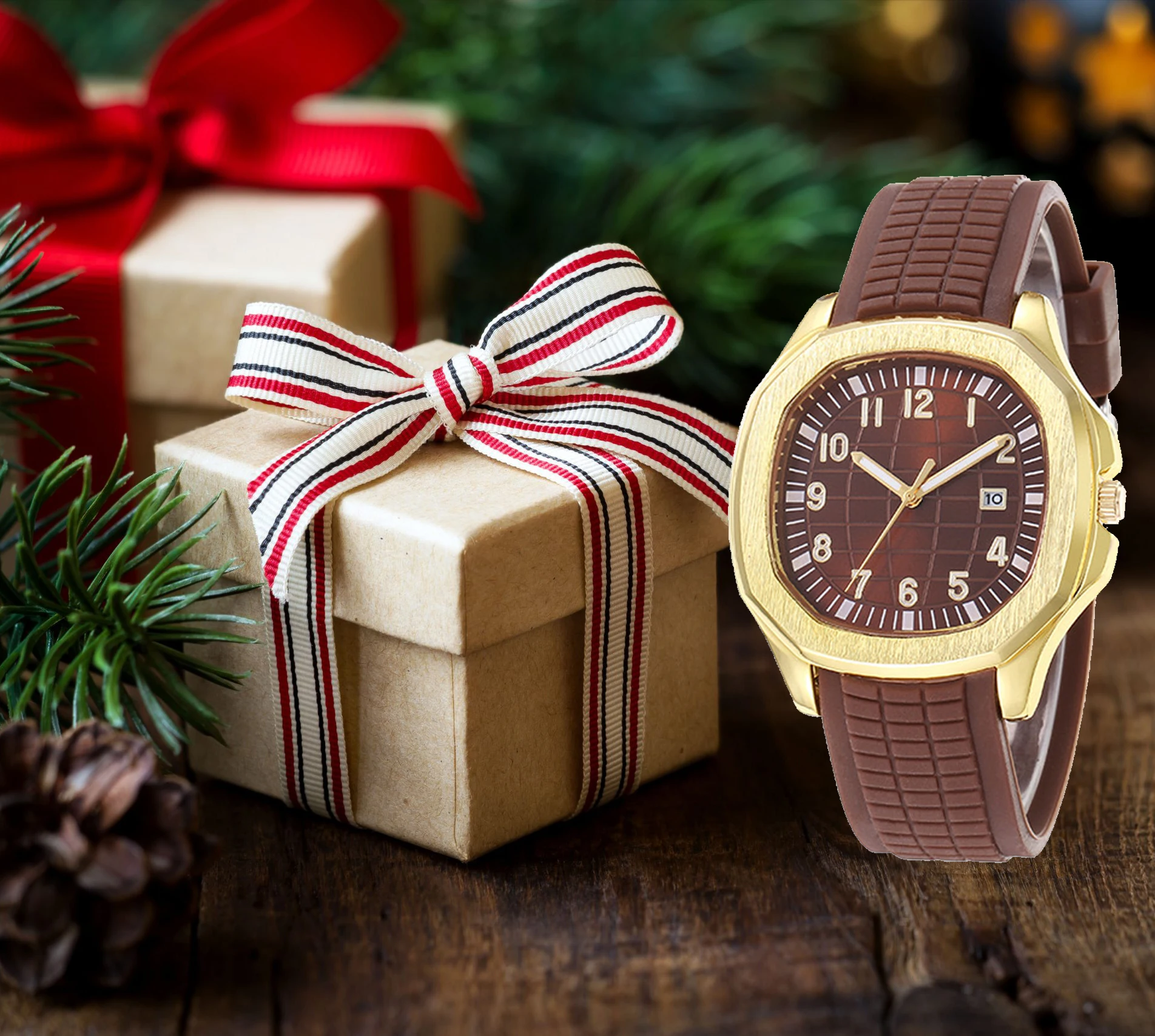 Luxury Men's Quartz Watch with Arabic Numerals Middle East Style Fashion Silicone Wristwatch Creative Sports Gift for Him