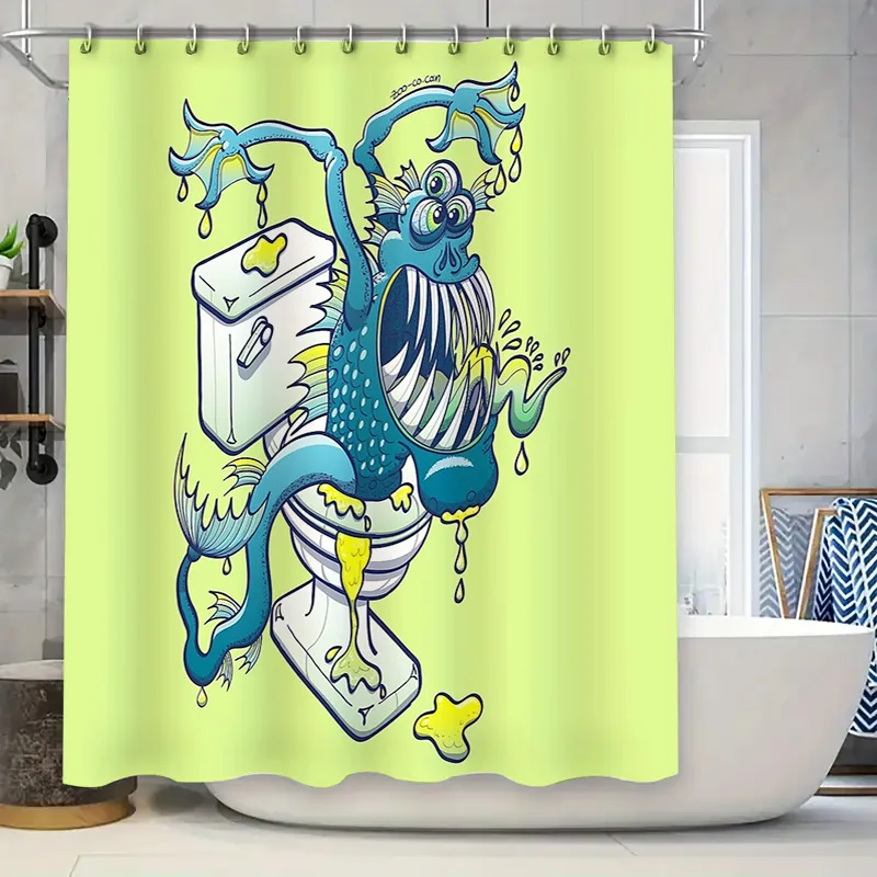 Ozean Meeresschildkröte Duschvorhang Wasserdicht Badezimmer Dekor Tropische Fische Blau Natur Coastal Vibes Strand Thema Home Decor