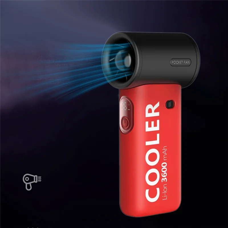 

A13E-Compact Turbo Jet Handheld Fan For Outdoor Enthusiasts, High-Speed Airflow, 3600Mah Battery, 100 Speeds