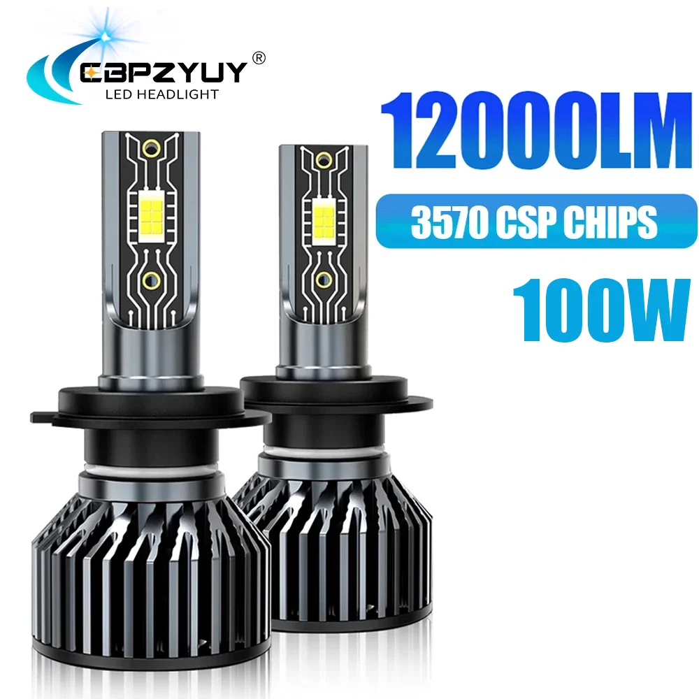 

CBPZYUY h1 led bulbs h7 led headlights 12000LM 100W h4 led 12v h8 h9 h11 9005 HB3 9006 HB4 9012 Headlamp 6000K car light bulbs