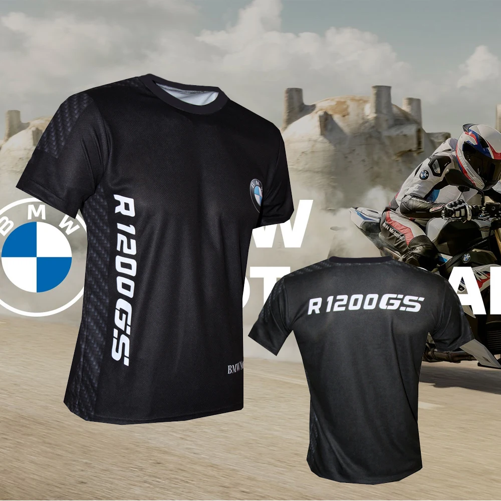 

BMW R1200GS 2025 Mens Motorcycle T-shirt Summer Racing Quick-dry Short Sleeve Tops Breathable Clothing Motorbike Ricing Tee