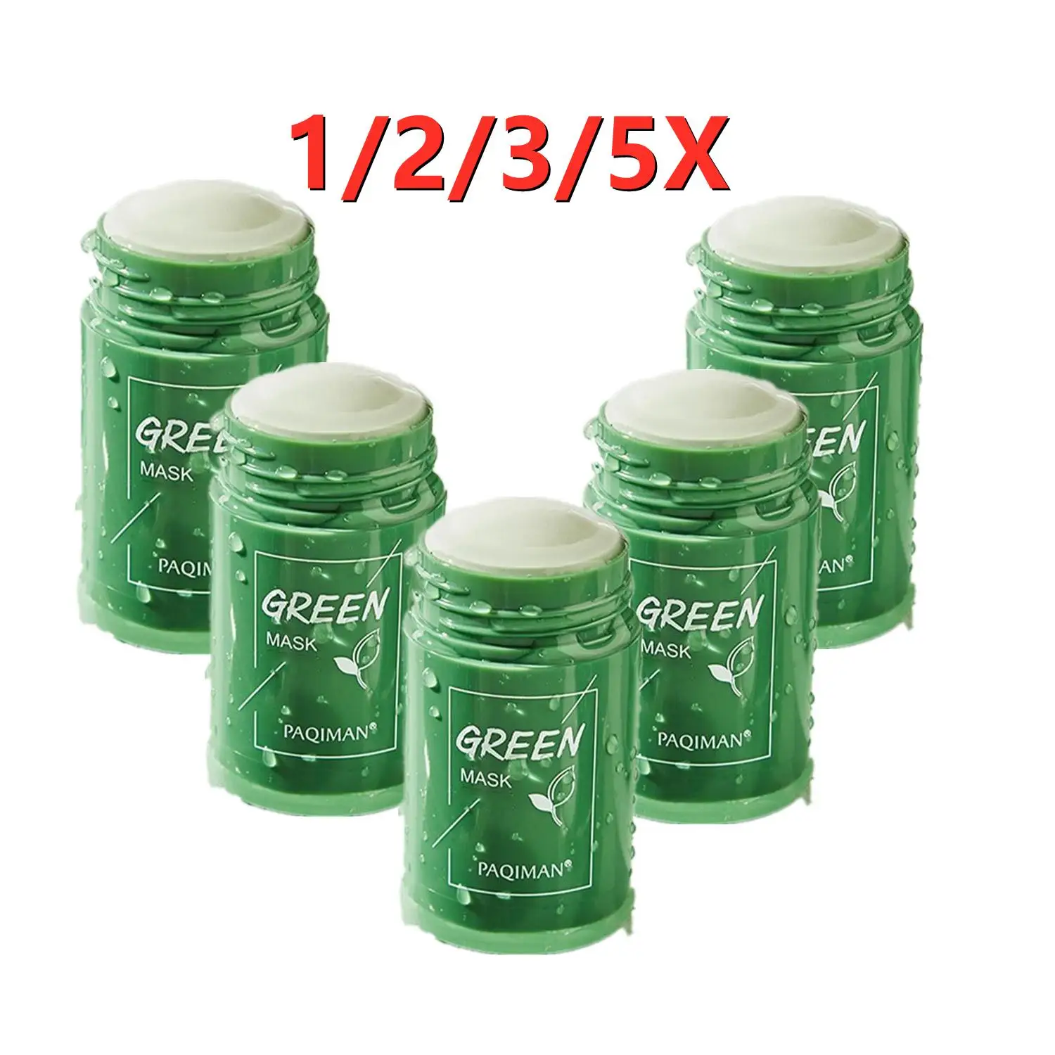 

1/2/3/5X Face Clean Mask Green Tea Cleansing Stick Mask Smear Acne Shrink Blackhead Moisturizing Deep Clean Mask Film Skin Care