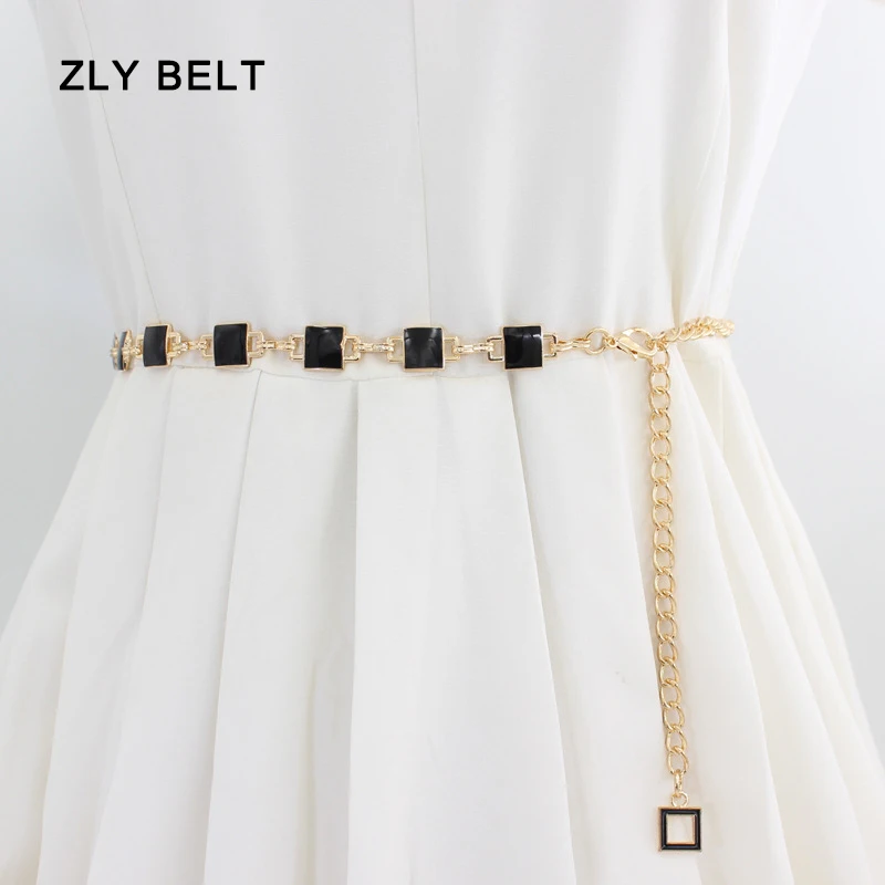 

ZLY 2023 New Fashion Metal Waistband Women Luxury Versatile Dress Coat Style Golden Alloy Material Adjustable Luxury Waist Band