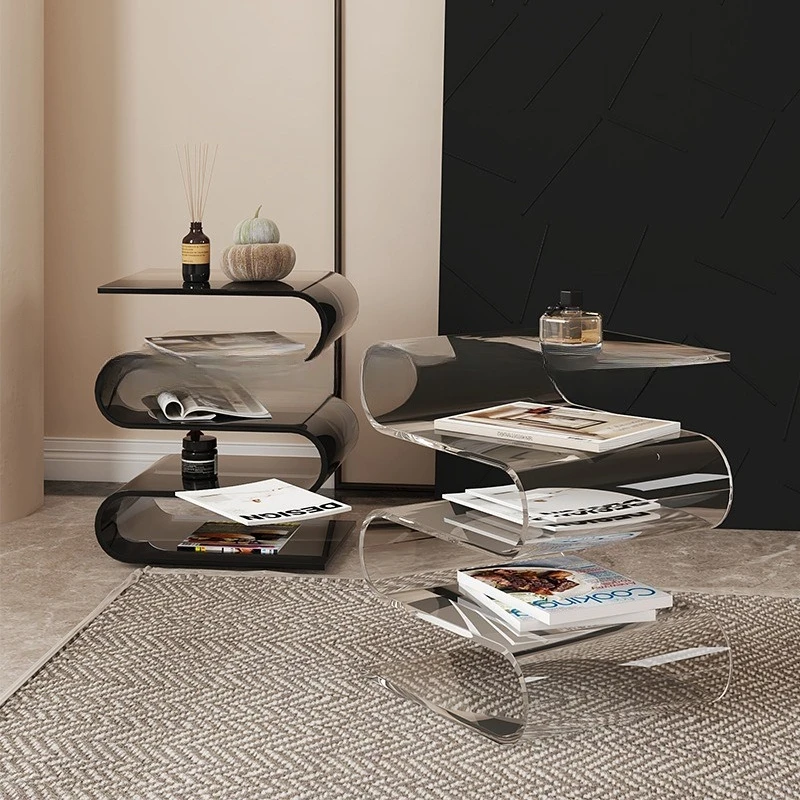 

American side few cream wind transparent home sofa bedroom corner few minimalist solid wood bedside table living room rack