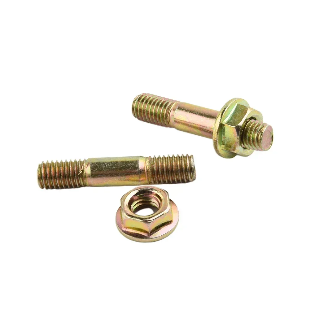 4pcs 바 너트 및 바 스터드 볼트 BaumrAg SX62 62cc 전기 톱 체인 톱 교체 정원 용 중간 탄소강 아연 도금