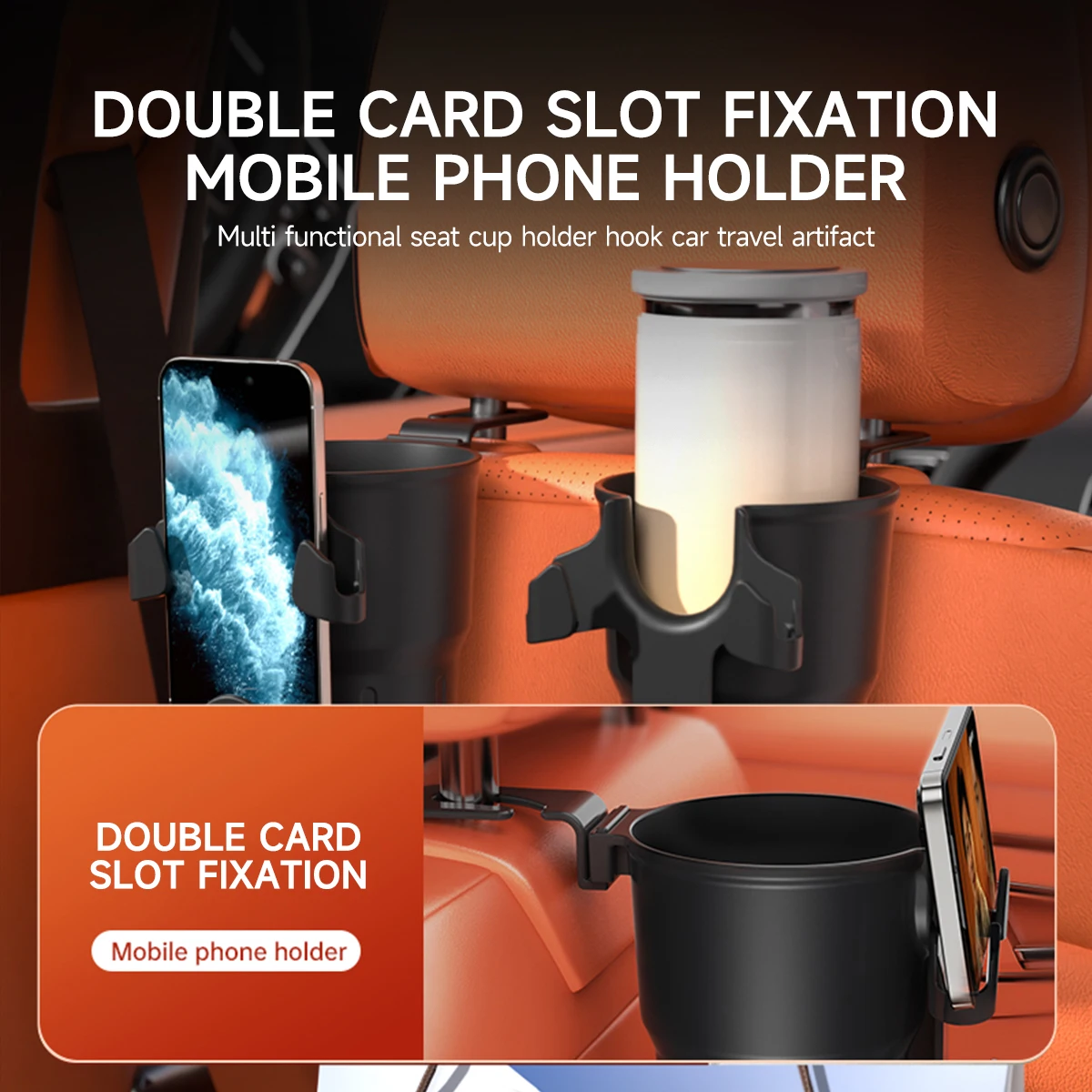 Car Seat Back Holder Multi-functional Hook Rear Water Cup Holder Bottle Rack Attachment Auto Interior Organizer Accessories