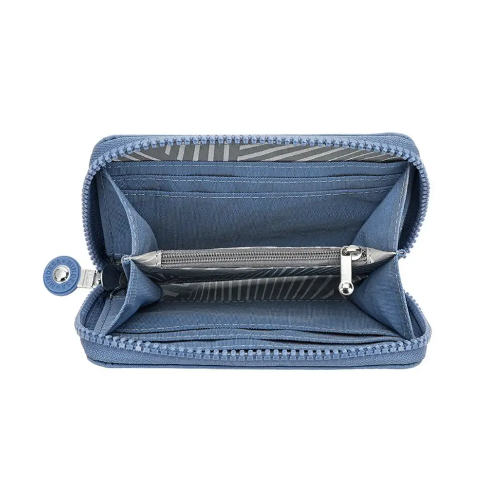 간단한 지퍼 솔리드 컬러 동전 지갑 나일론 짧은 나일론 지갑 작은 전화 가방 카드 가방 작은 지갑 야외