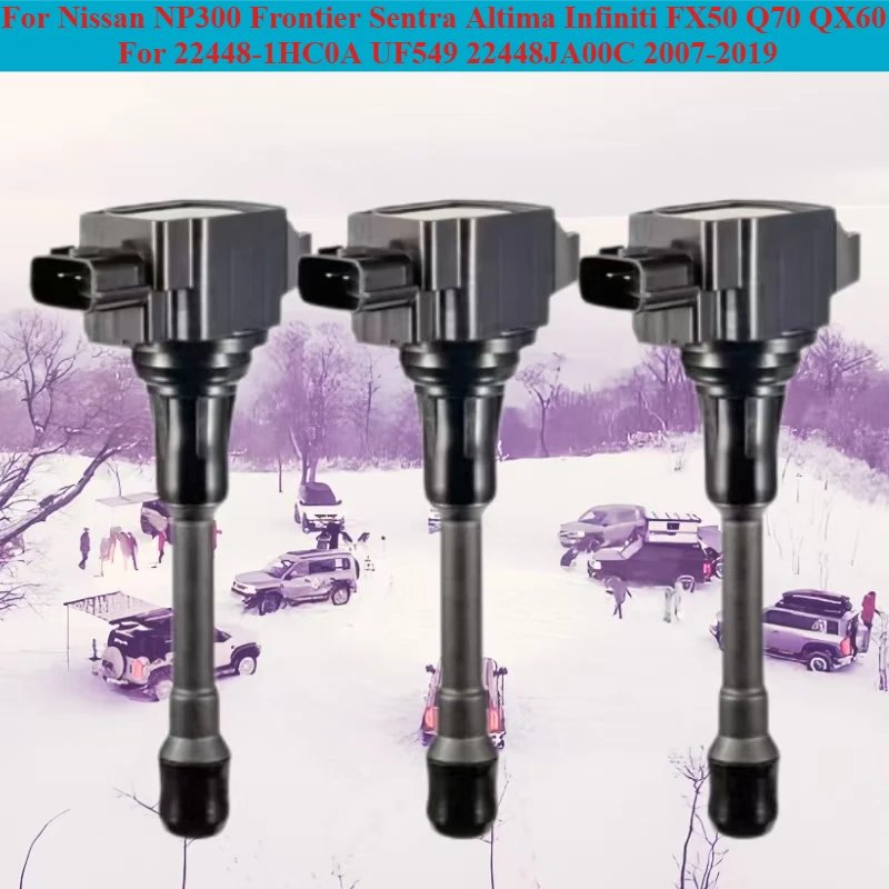 

3 Pcs Automotive Ignition Systems Coil For Nissan NP300 Frontier Sentra Altima Infiniti Q70 QX60 22448-1HC0A UF549 22448JA00C