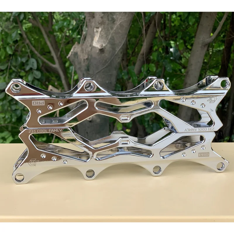 Inline Skate Frame Aluminum Skate Base Frame Bracket 4 Wheels 4*72/76/80mm Silver Roller Skates Chassis Suitable Shoe Size 35-45