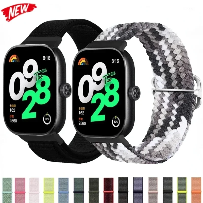 Nylon Strap for Xiaomi Miband 8 Pro Braided Bracelet Smartwatch Redmi Watch 4 Fabric Wristband for Miband 9 Pro Replacement Belt