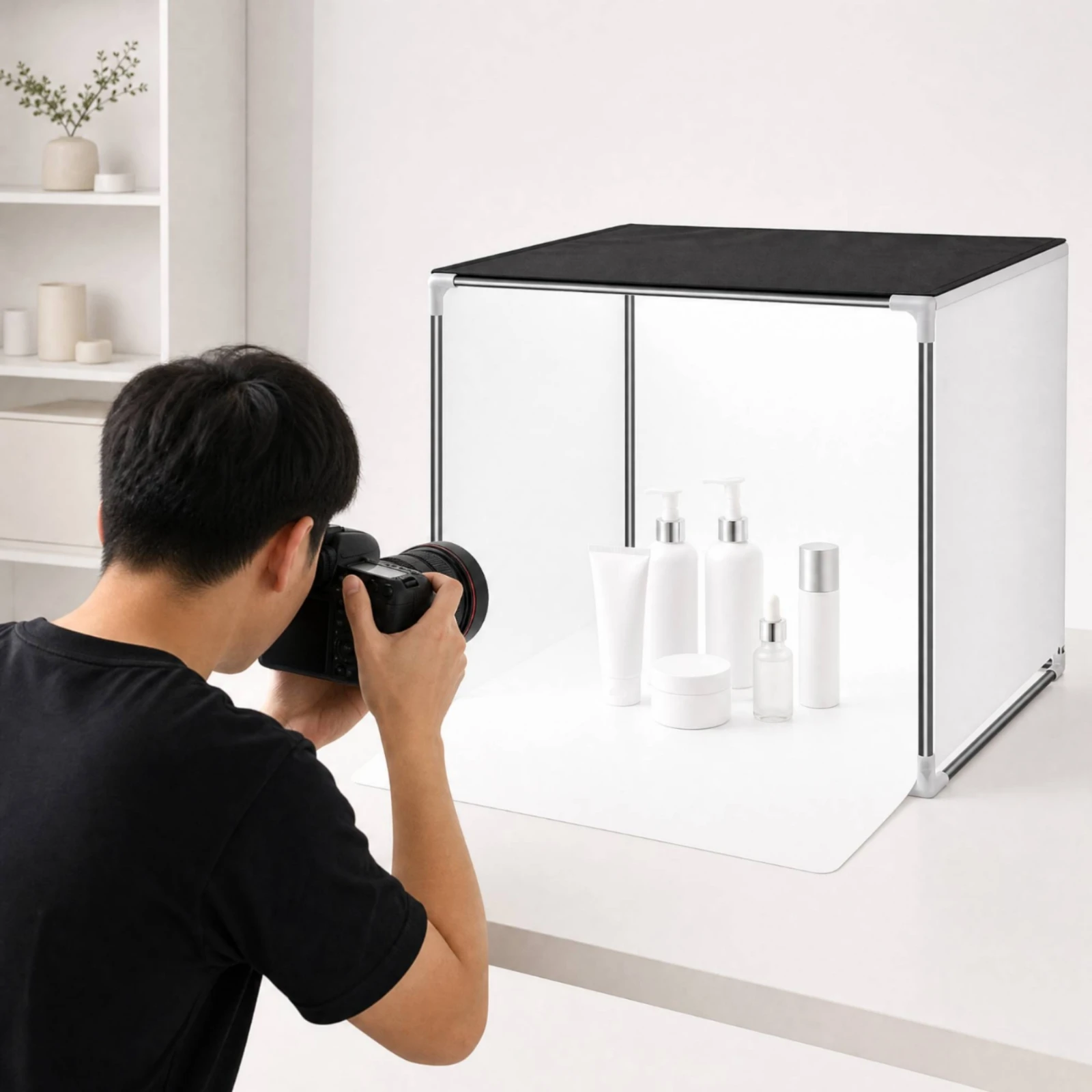 Photo Studio Dimmable Tabletop Product Photography Light Box Capturing Tent with Diffusion Cloth Compact for E-Commerce Sellers