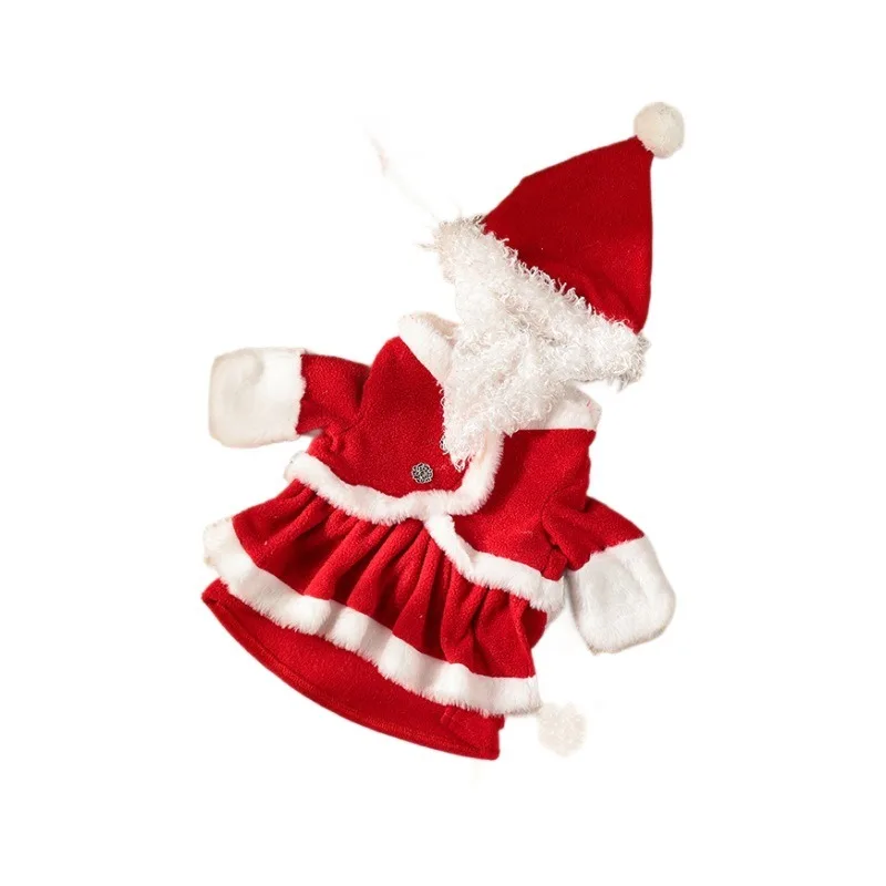 

Christmas Xmas New Year Party Santa Claus Hat Set Funny Pet Cosplay Costume Cute Puppy Christmas Red Princess Dress Outfit 2025