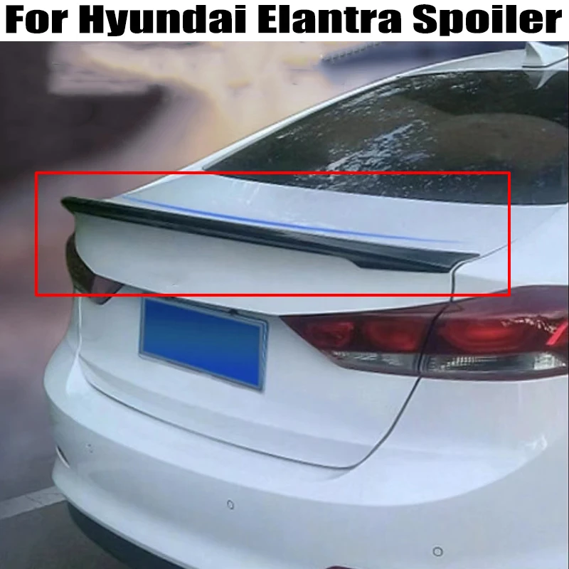 

For Hyundai Elantra Spoiler 2016 2017 2018 2019 ABS Plastics Car Rear trunk cover wings spoiler Airfoil Accessorie