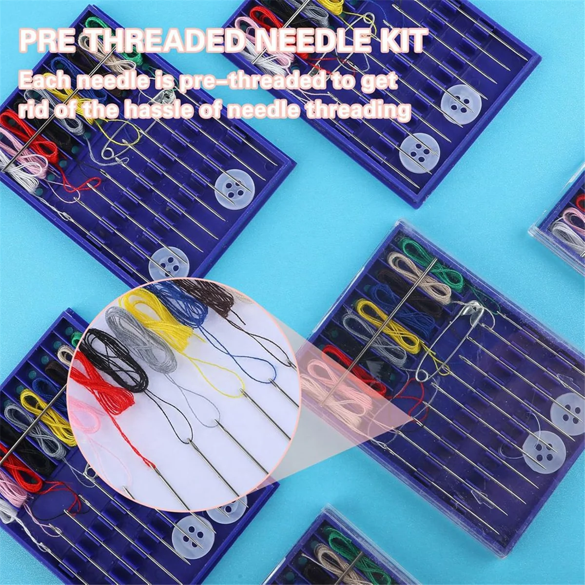 New 10 Boxes Mini Sewing Kit, Quick Fix Sewing Kit Small Travel Sewing Kit Pre Threaded Needle Kit with Pin Button