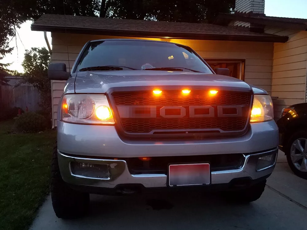

Front Bumper Upper Grille For Ford F150 2004 2005 2006 2007 2008 Raptor Style With Letters Honeycomb Mesh Grille Grill
