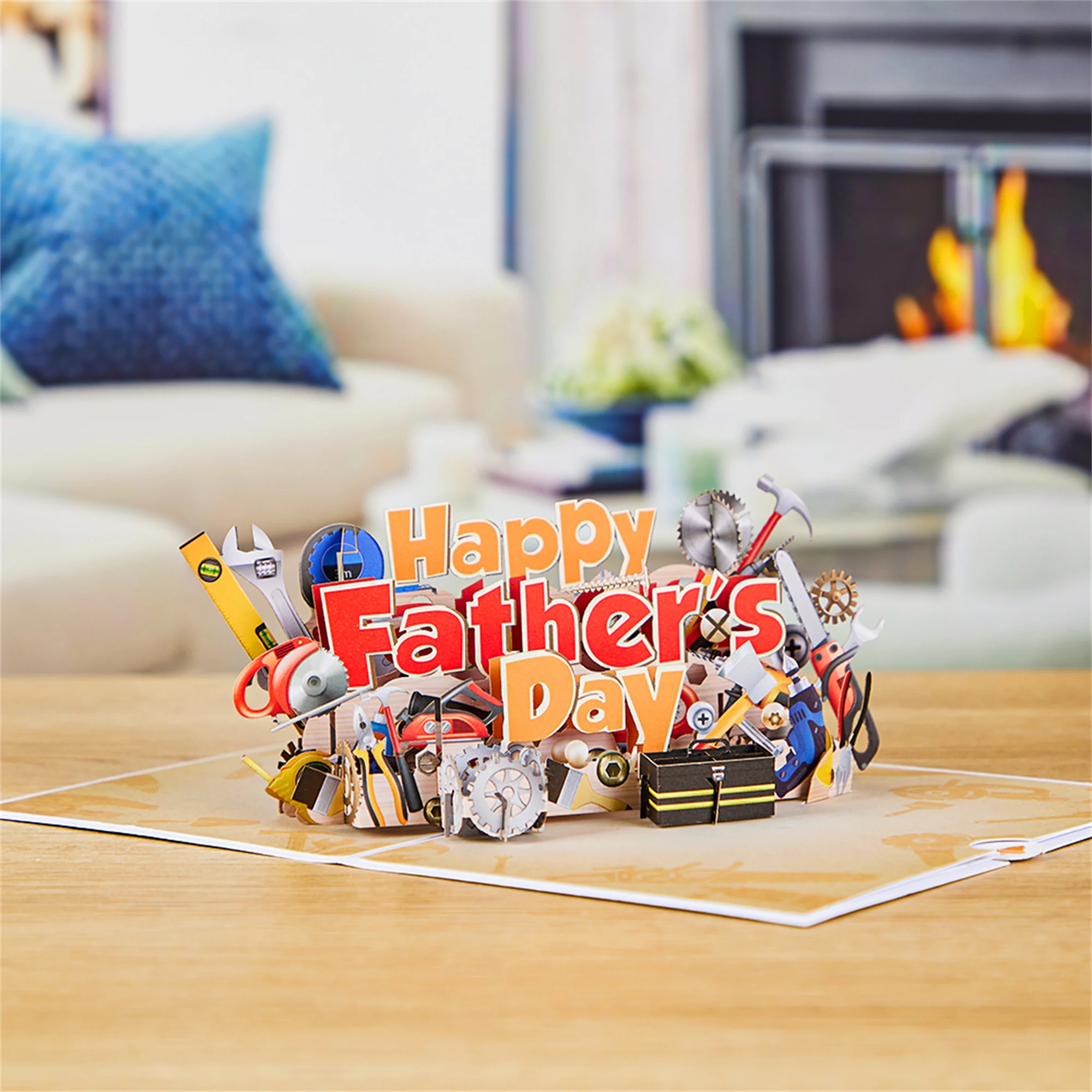 Happy Father's Day Toolbox Theme Pop-Up Card, 3D Card Handmade Birthday Greeting Card