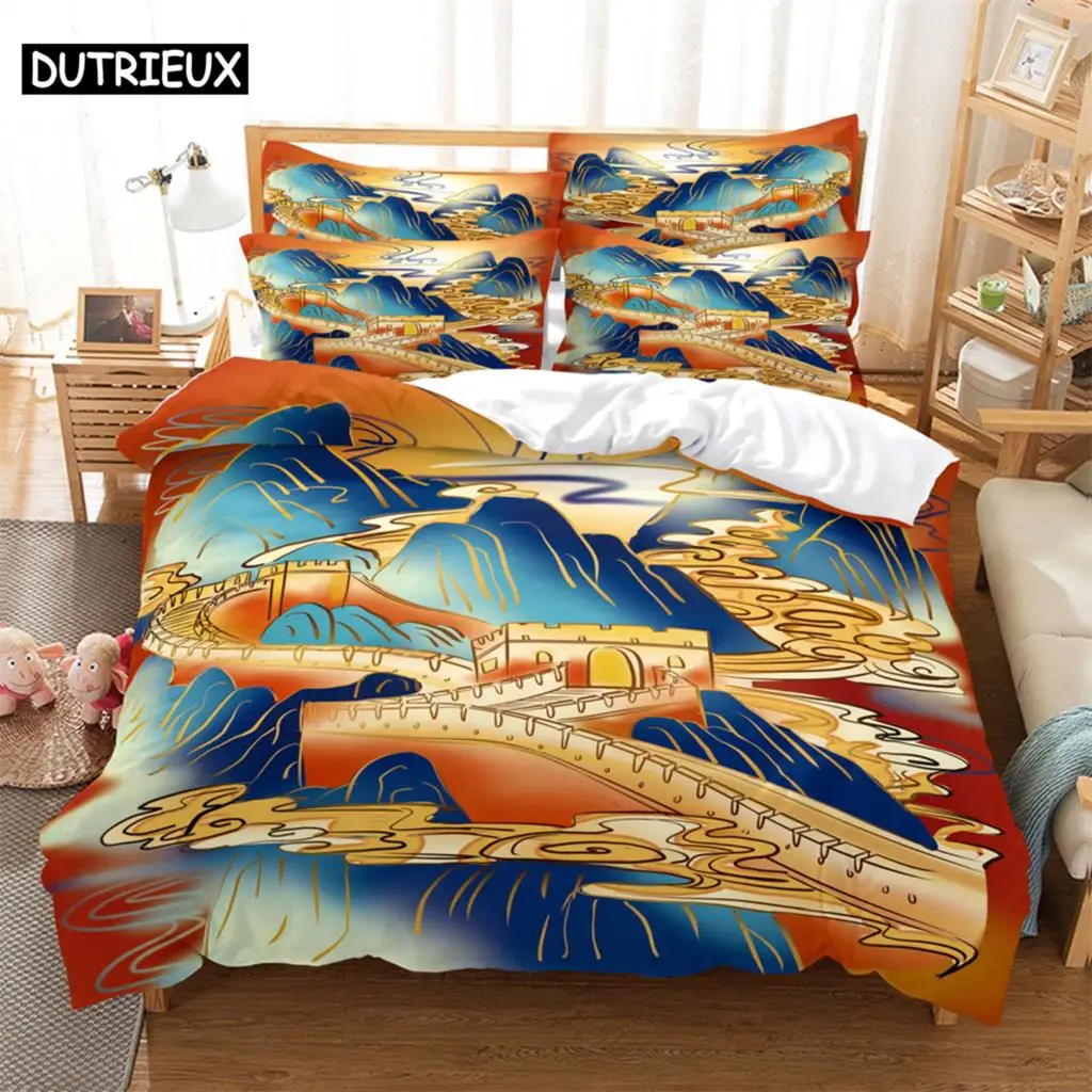 

Great Wall Bedding Set Duvet Cover Set 3d Bedding Digital Printing Bed Linen Queen Size Bedding Set Fashion Design bed cover