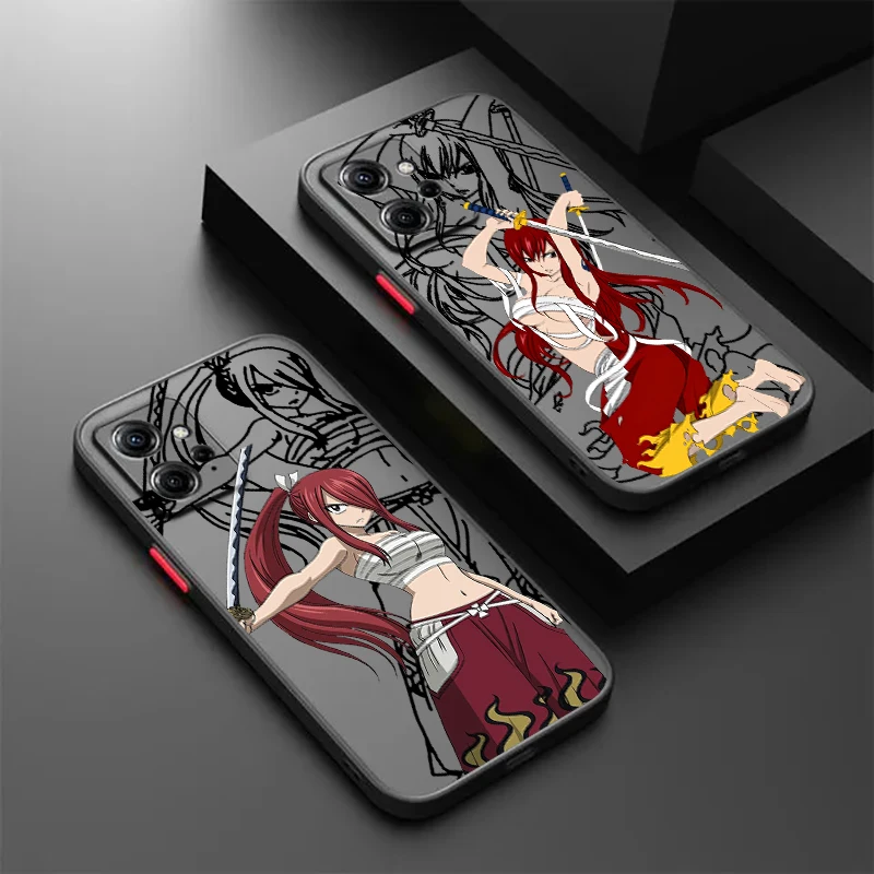 E-Elsa Scarlett Japanese Anime Frosted Translucent For Redmi 8 8A 9A 9C 9AT 9 9T 10X 10A 10C 10 11A 12C 12 13C 5G TPU