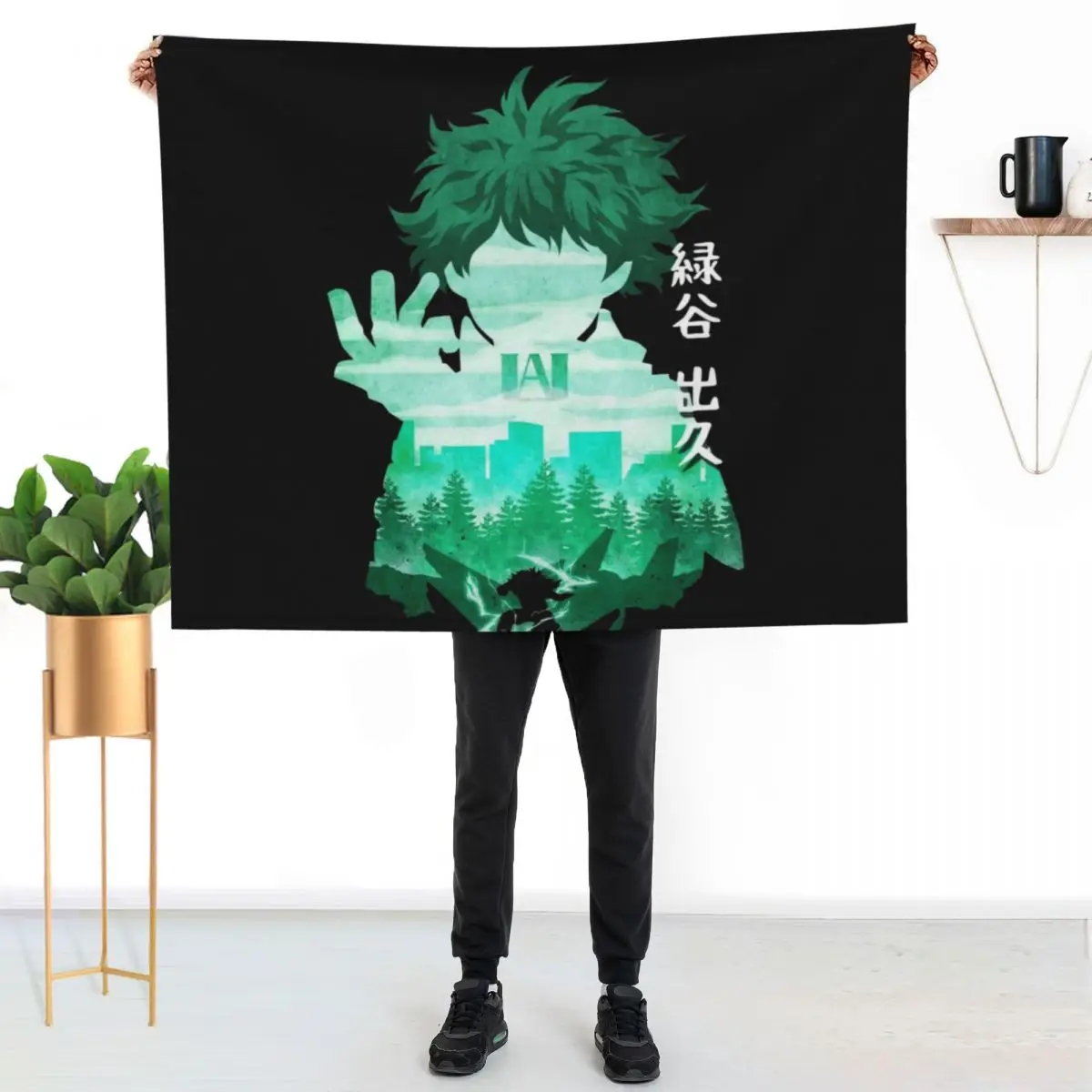 

Deku Midoriya Izuku One For All Hero Academy #5 Throw Blanket Spring Fall Cozy Throw Blanket for Couch