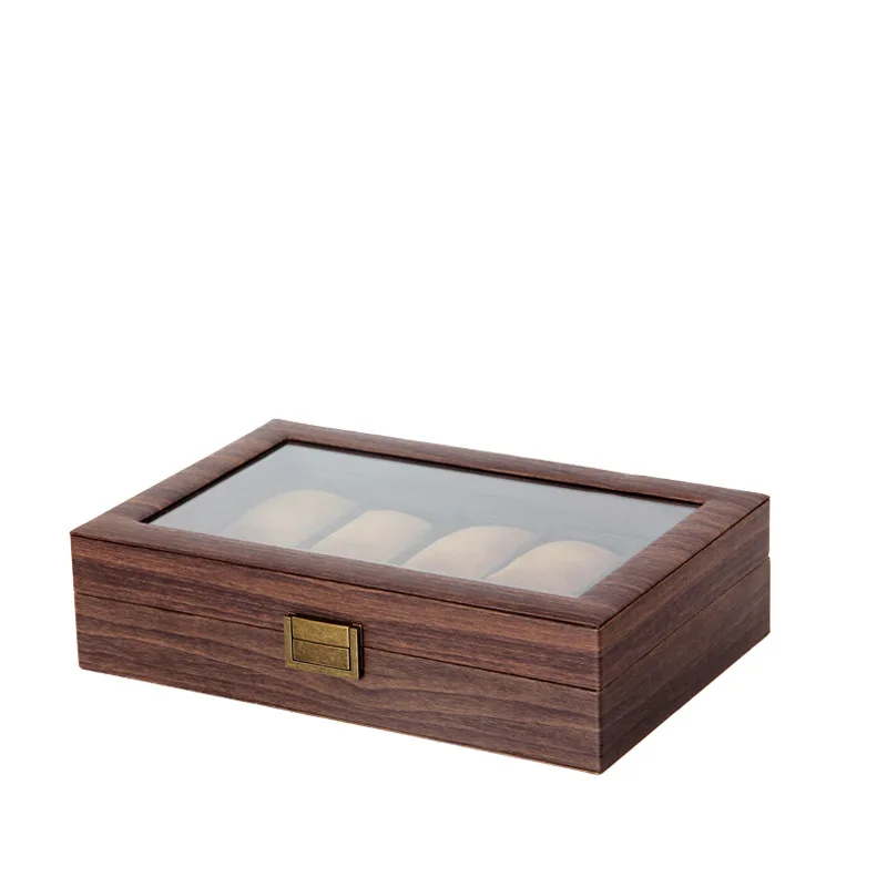 Mới Bằng Gỗ Cao Cấp Hộp Đồng Hồ 3/6/10/12 Lưới Trang Sức Hộp Bảo Quản Kính Cường Lực Đồng Hồ Đồng Hồ Nhà Tổ Chức