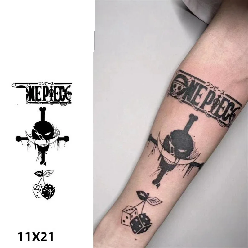 

Anime Skeleton Dice Herbal Juice Temporary Tattoos Cartoon Waterproof Fake Tattoo Sticker Body Art Transfer Tattoo