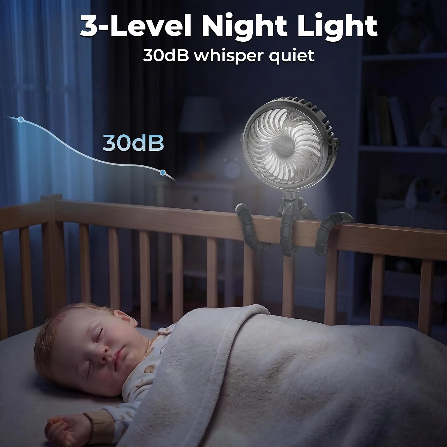 2026 New Upgrade Battery Operated Stroller Fan, Baby Travel Essentials For Beach Disney, Newborn Boy & Girl Showers Gift