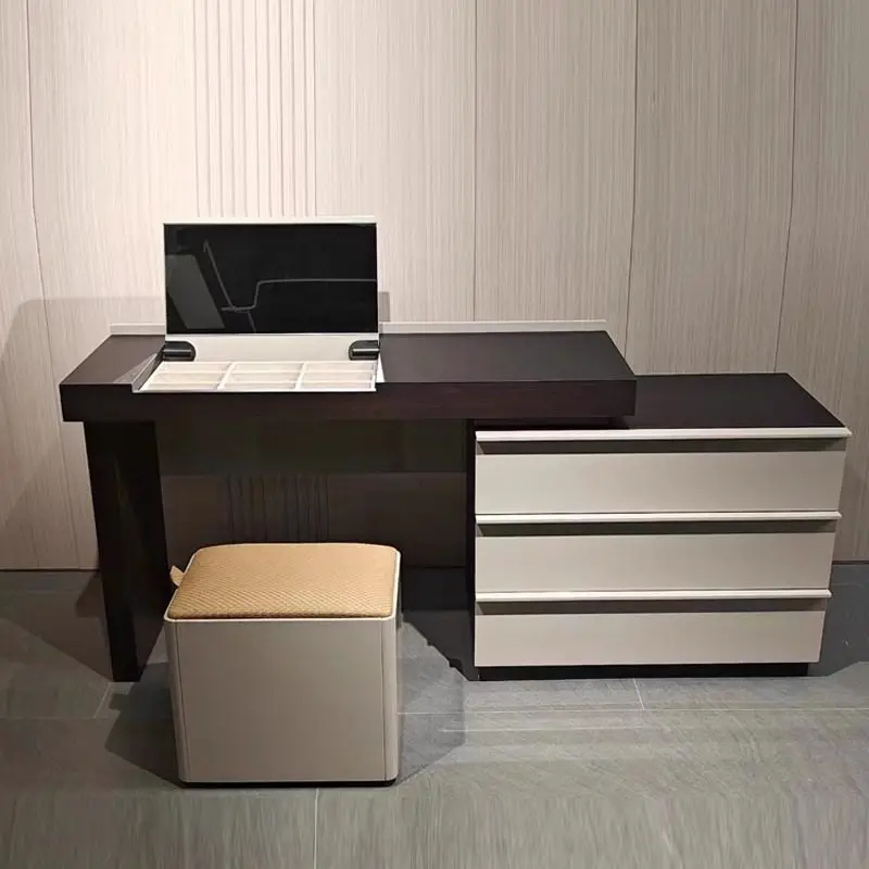Italian minimalist dressing table with mirror with chest telescopic multi-functional makeup table quality luxury
