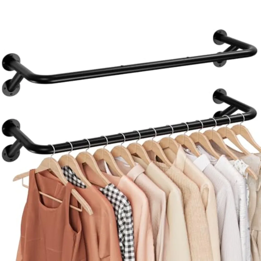 

Настенная вешалка для одежды Pipe Clothing Rack - 7,5-дюймовая вешалка для одежды с двойным фланцевым основанием, многофункциональная настенная вешалка для одежды.