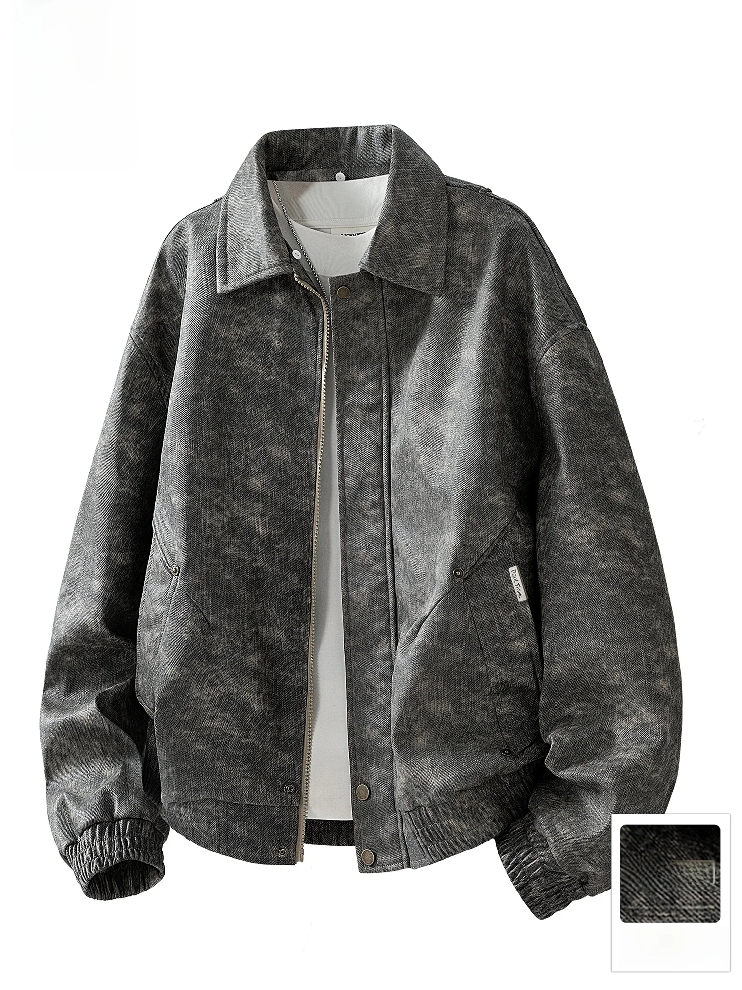 

Мужская повседневная куртка свободного кроя с отложным воротником, окрашенная по технологии Monkey American Dyed, оверсайз, верхняя одежда, весна 2026, молодежная мода