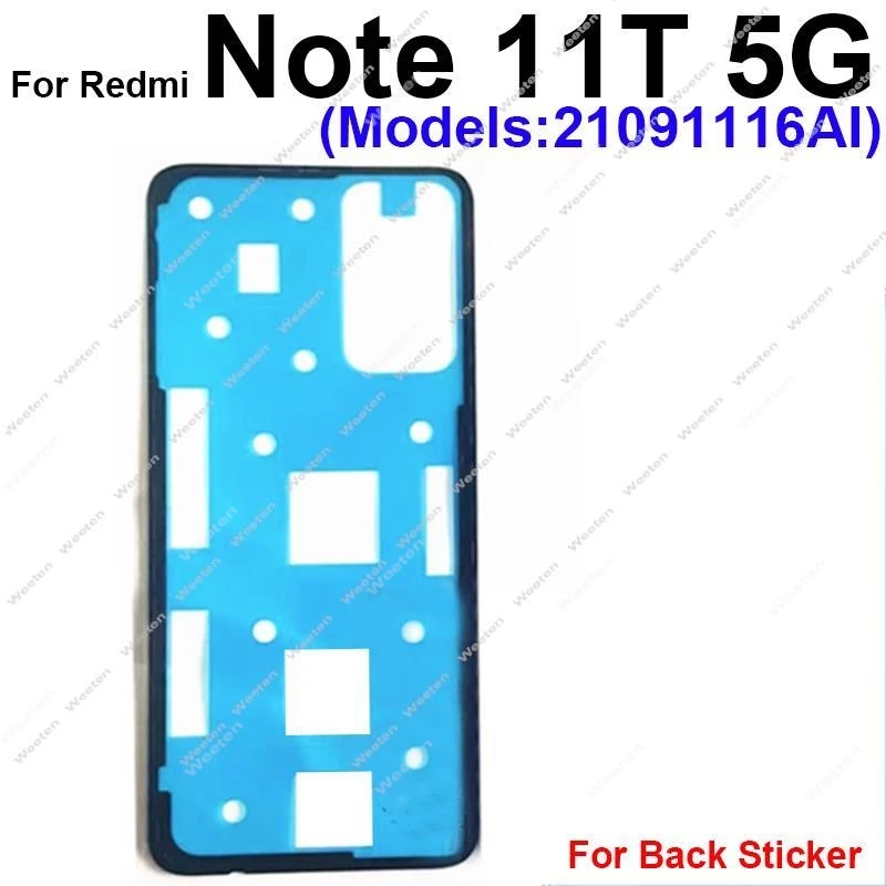 Porta traseira bateria capa adesivo adesivo fita cola para xiaomi nota 10 11 11t pro + mais nota 10s 11s 11se 4g 5g