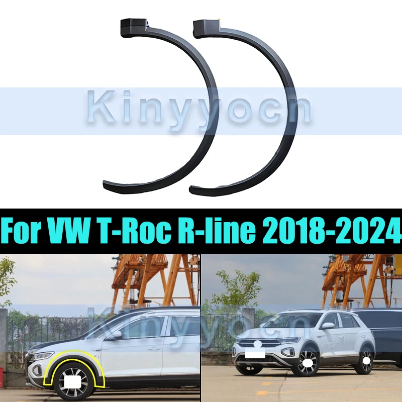 

R-line Front/Rear Car Wheel Arch Moulding For VW T-Roc 2018-2024 Fender Eyebrows Wheel Arches Car Assecories