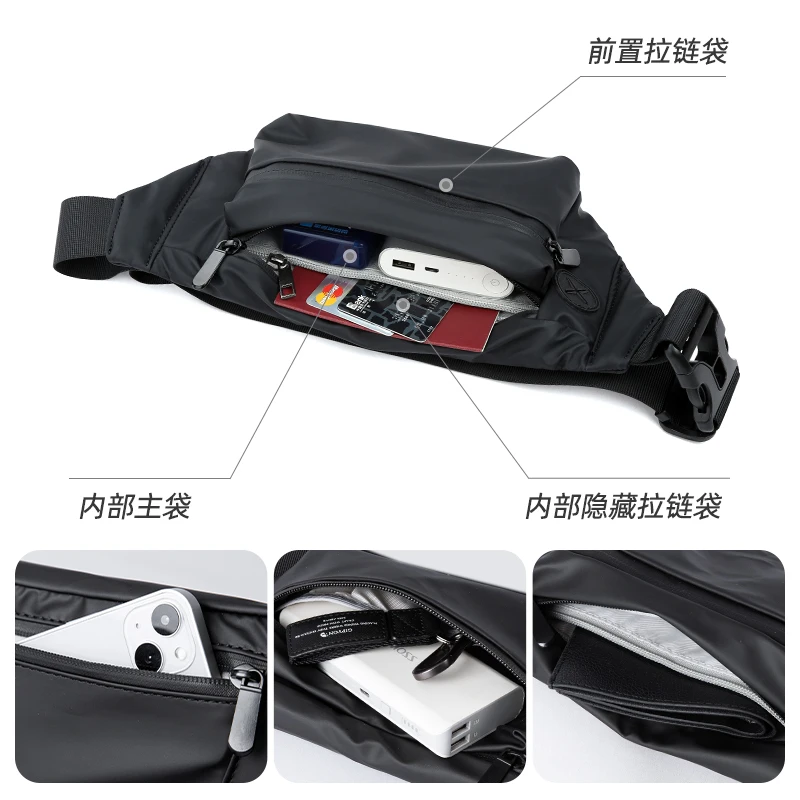 Waterproof Man Waist Bag Fashion Chest Pack Outdoor Sports Crossbody Bag Casual Travel Male Bum Belt Bag