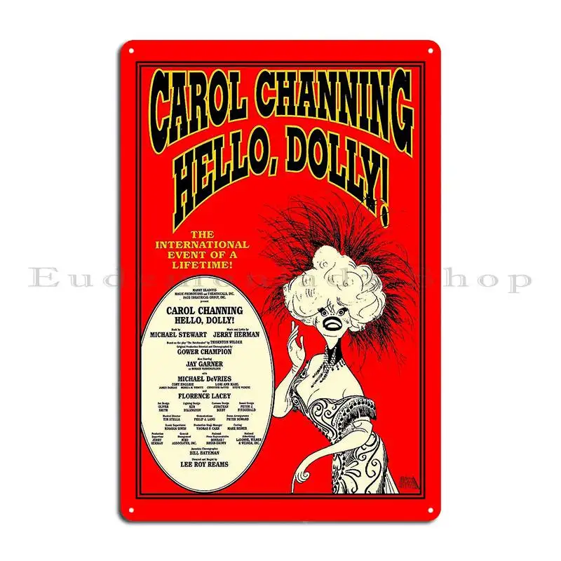 Hello Dolly Vintage Carol Channing Broadway Musical Print Metal Plaque Poster Pub Living Room Personalized Tin Sign Poster