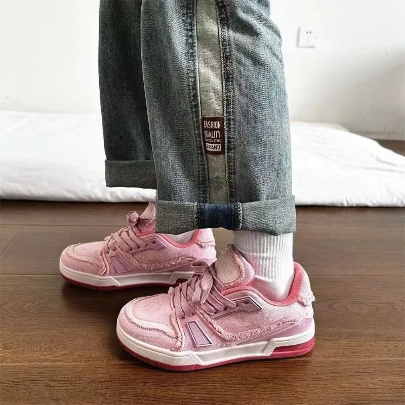 2026 New Women Chunky Sneakers Street Style Casual Lace Up Shoes Exquisite Designer Board Shoes Comfort Fashion Walking Shoes Za