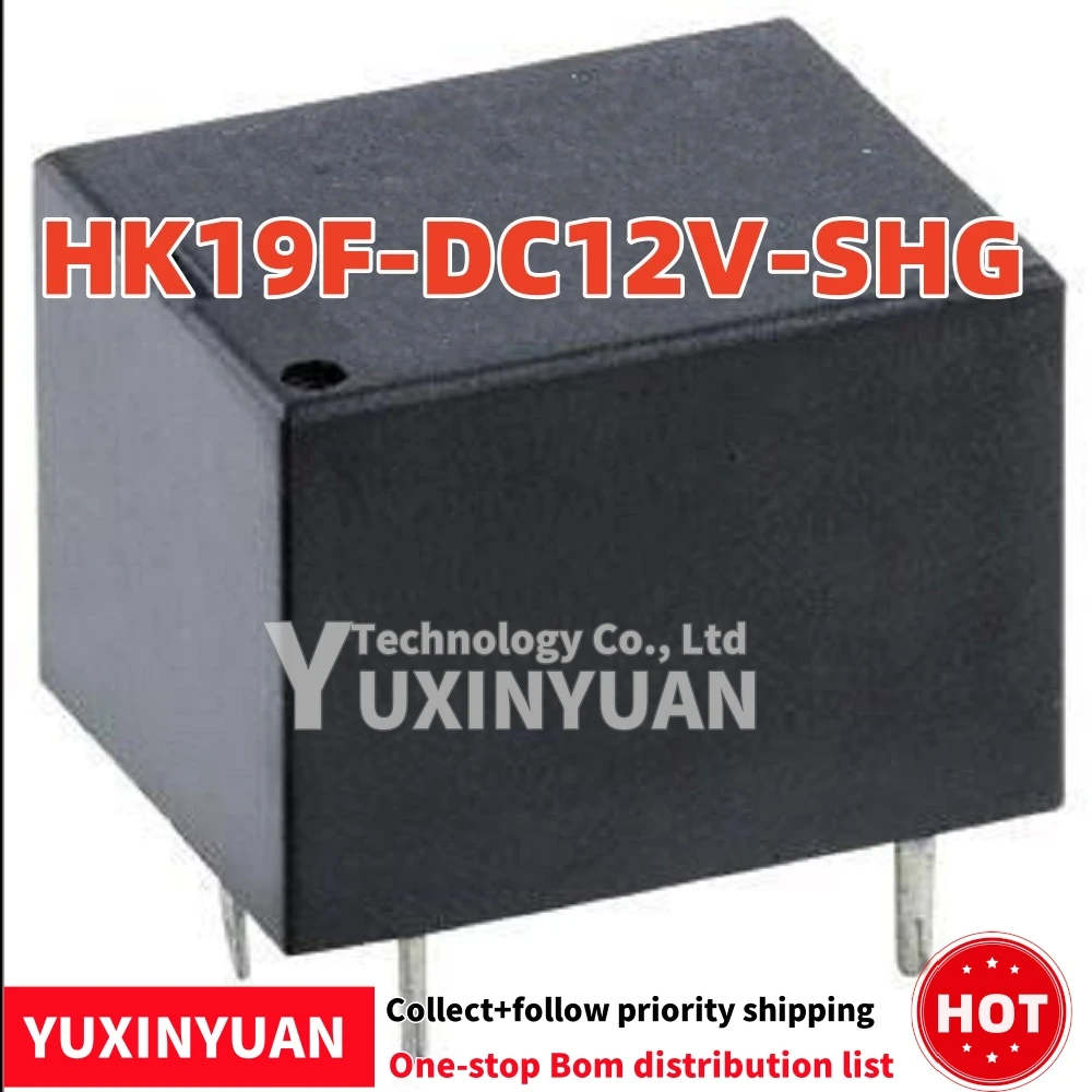 HK19F-DC12V-SHG 1A 125VAC 2A 30VDC DIP 5pcs/lot IN STOCK YUXINYUAN