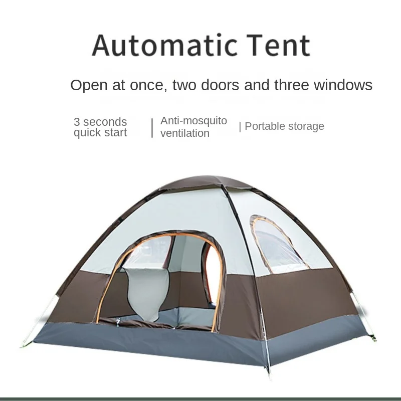 Outdoor Fully Automatic Quick Opening Thickened Outdoor Camping Tent Multi-person Travel Luxury Throw Tent Outdoor Anti-mosquito