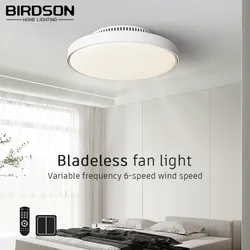 Ventilatore da soffitto a LED nordico luce moderna senza lama creativa forte vento silenzioso ventilatore dimmerabile luce soggiorno camera da letto decorazione ventilatore