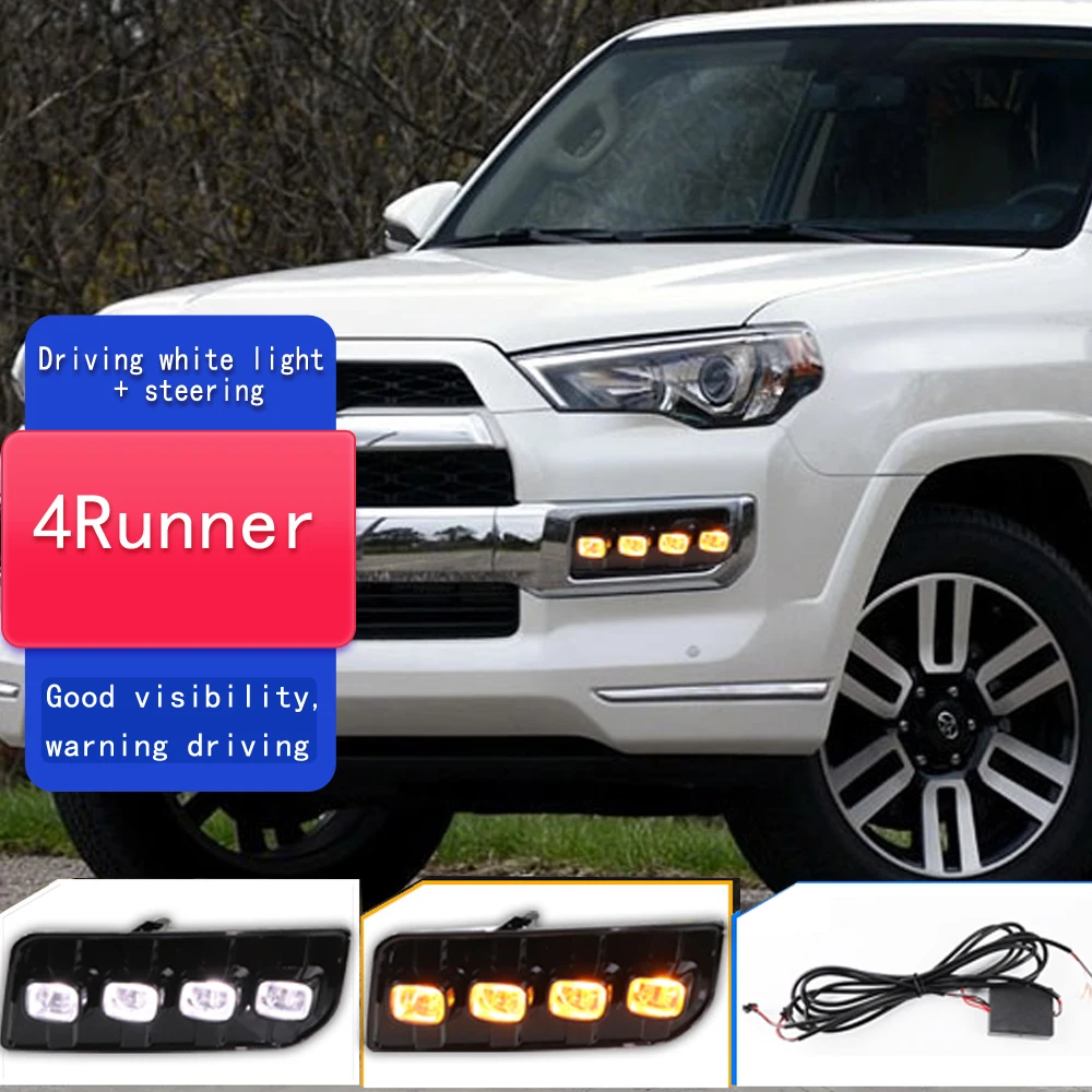 

1 Pair LED Daytime Running Light Car Accessories DRL Fog Lamp turn signal Decoration For Toyota 4Runner LTD Limited 2013-2022