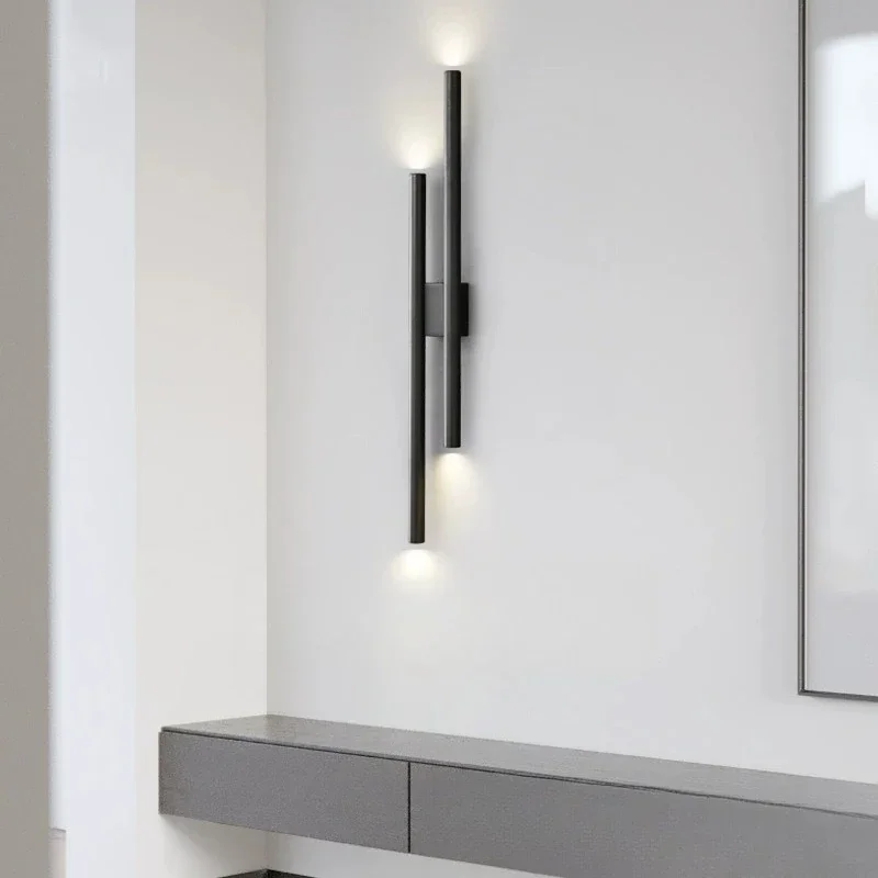 مصباح حائط بسيط من النحاس بالكامل، جدار خلفية تلفزيون غرفة المعيشة، شريط رئيسي إبداعي بسيط ذو طابع واحد