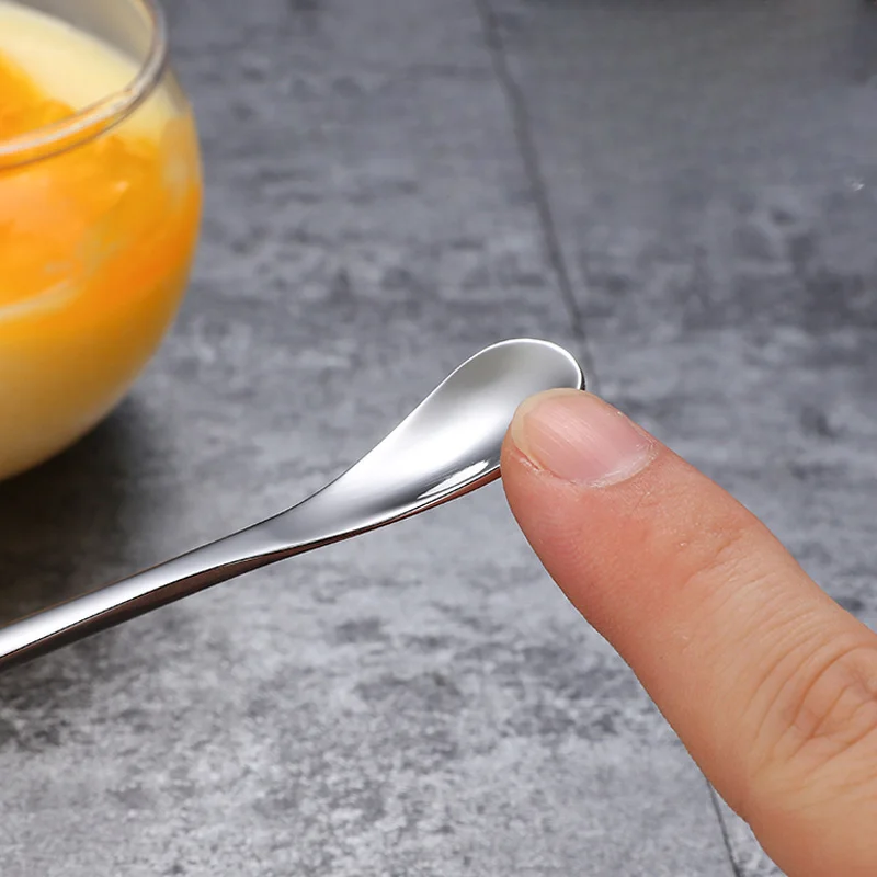 304 Stainless Steel Long Handle Ice Spoons Creative Cocktail Honey Stirring Spoon Round Spoons Mug Spoon Laser Logo