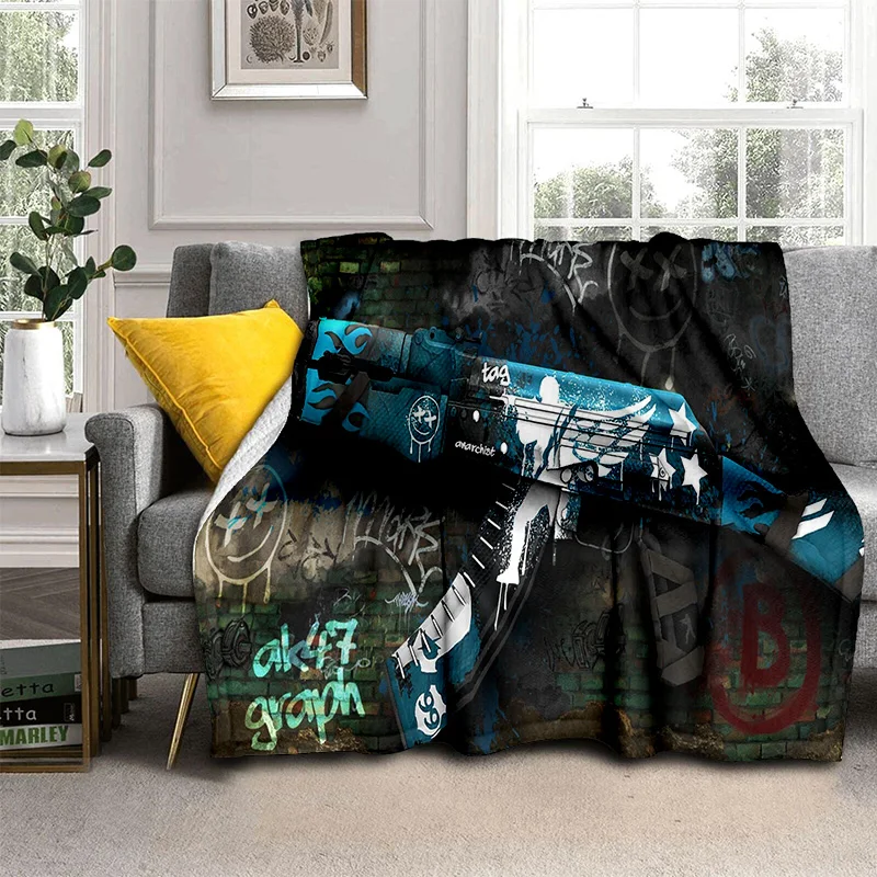 

3D Gun Knife USP,AK,M4,AWP,Rifle Pistol Cartridge Blanket,Soft Throw Blanket for Home Bedroom Bed Sofa Picnic Cover Blanket Kids