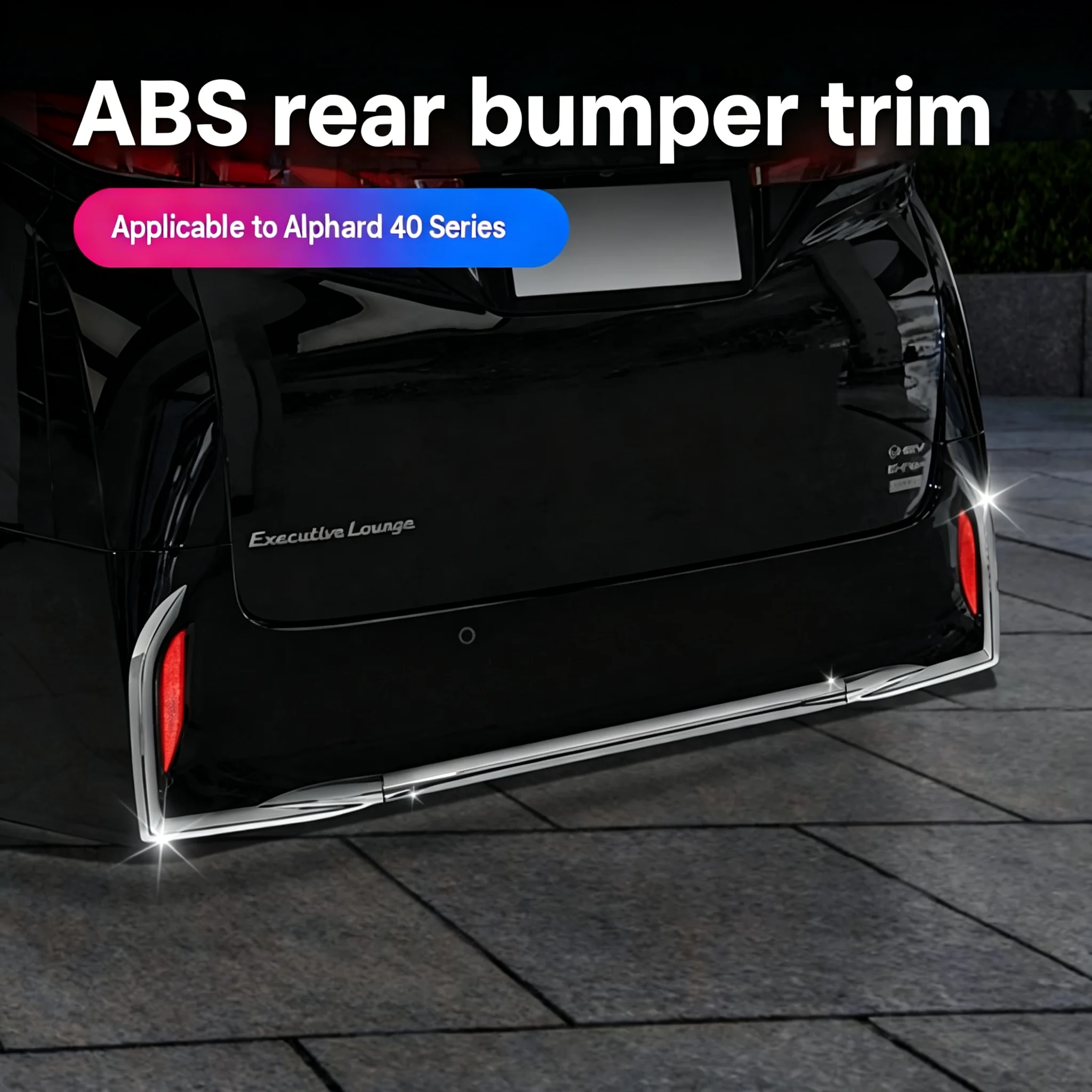 Car Rear Bumper Trim for Toyota Alphard 40 Series ABS Bright Silver Decorative Molding Strips Exterior Styling Kit Accessories