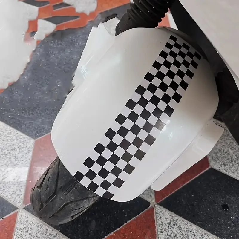 Premium Racing Black White Checkered Flag Vinyl Wrap Film Roll DIY Self Adhesive Decal Sticker Automotive Car Wrapping Foil - view 6