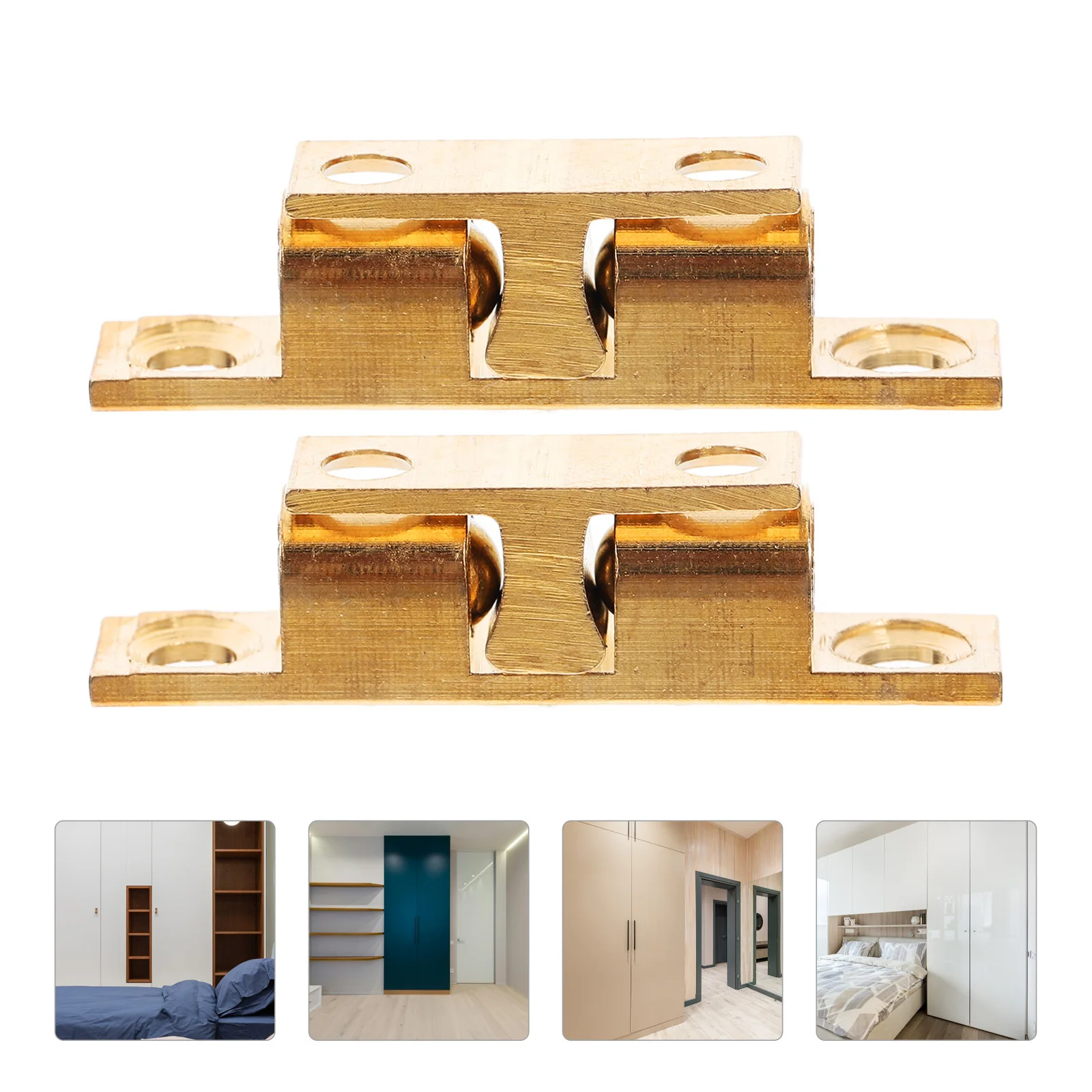 6 قطعة الكرة النحاسية الصيد مزلاج خزانة الباب الأجهزة الكرة الصيد لخزانة خزانة خزائن المطبخ قفل الباب المخفي دائم