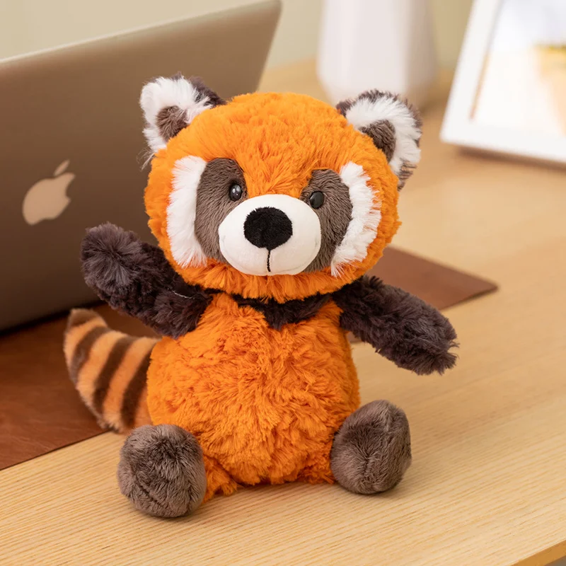 25 cm großes, hübsches Waschbär-Stofftier, flauschiges Tier, umarmbares Kissen, zarte Heimdekoration, Zoo-Souvenir, Party-Requisiten