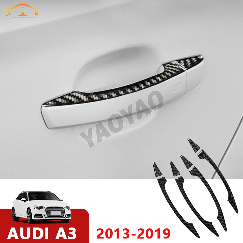 

ABS Carbon Fiber Door Handle Trim Cover For Audi A3 8V 2013-2019 Car Exterior Accessories