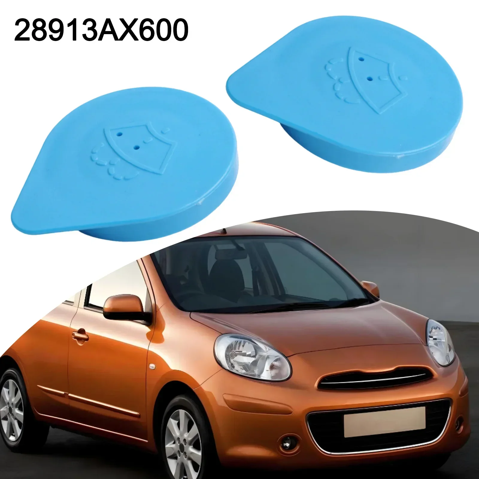 2 قطعة غطاء زجاجة غسالة الزجاج الأمامي للسيارة 28913AX600 ، 28913-AX600 لنيسان لميكرا لملاحظة K12 E11 ملحقات بلاستيكية زرقاء