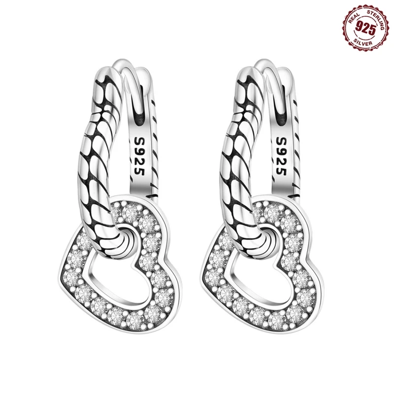 Pendientes colgantes de plata de ley 925, pendientes con forma de serpentina para mujer, compromiso, boda, fiesta, regalo de cumpleaños, joyería de plata