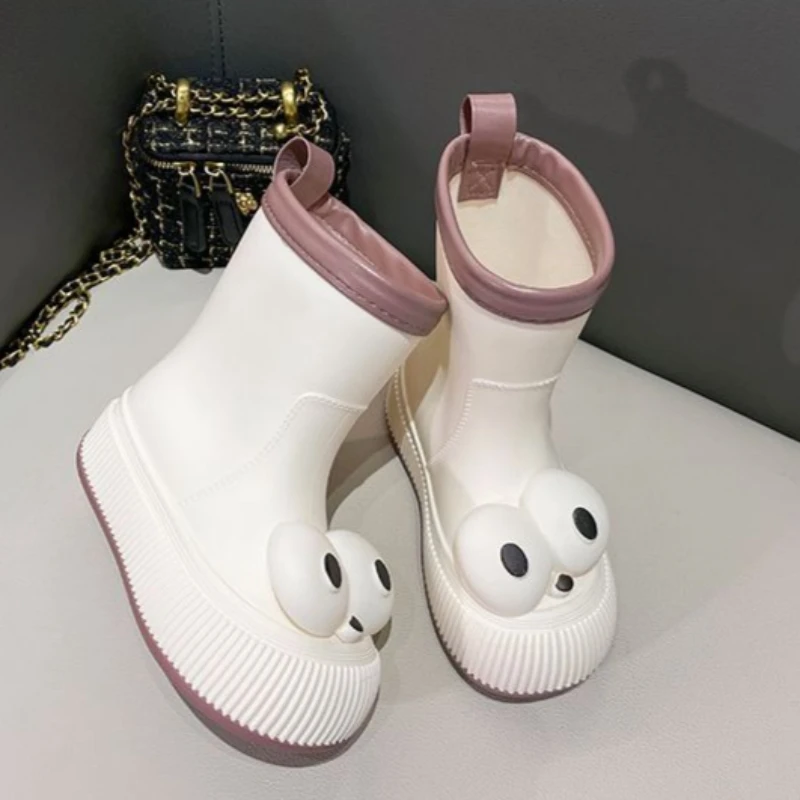 

Kids Waterproof Rain Boots Thickened Sole Slip Resistant Durable for School Outdoor Cute Design Girls Water Shoes