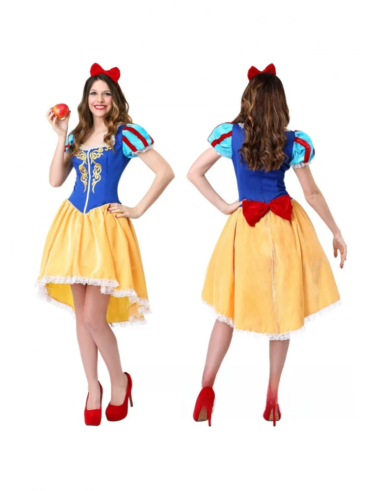 loween Par Game orm Court Snow White Princ Costume Queen Role Play Performance Clothes Cotton Traditional Chinese...